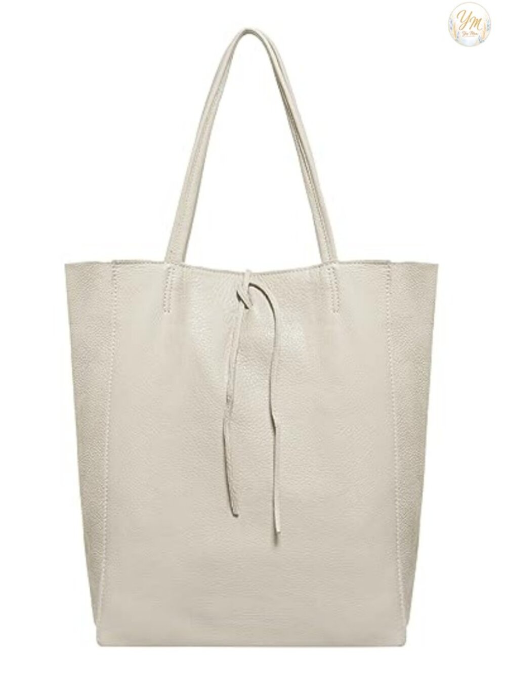 Genuine Italian Full-Grain Leather Tote Bag Large Slouchy Purse